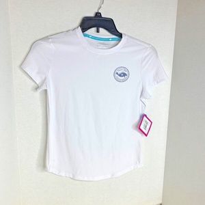 New Chubby Mermaids Womens Sz M White knit Top Shirt Save the Chubby Manatee 88%